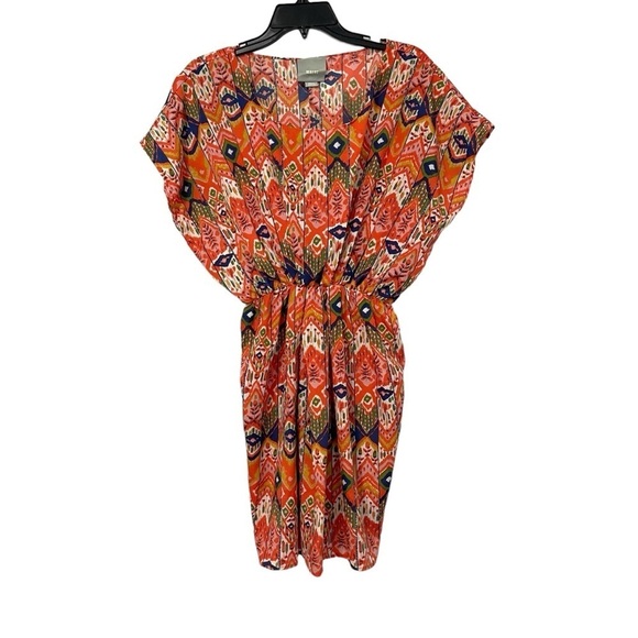 Anthropologie Maeve Red Aztec Boho Print Top / Swim Coverup Size Small - Picture 1 of 6
